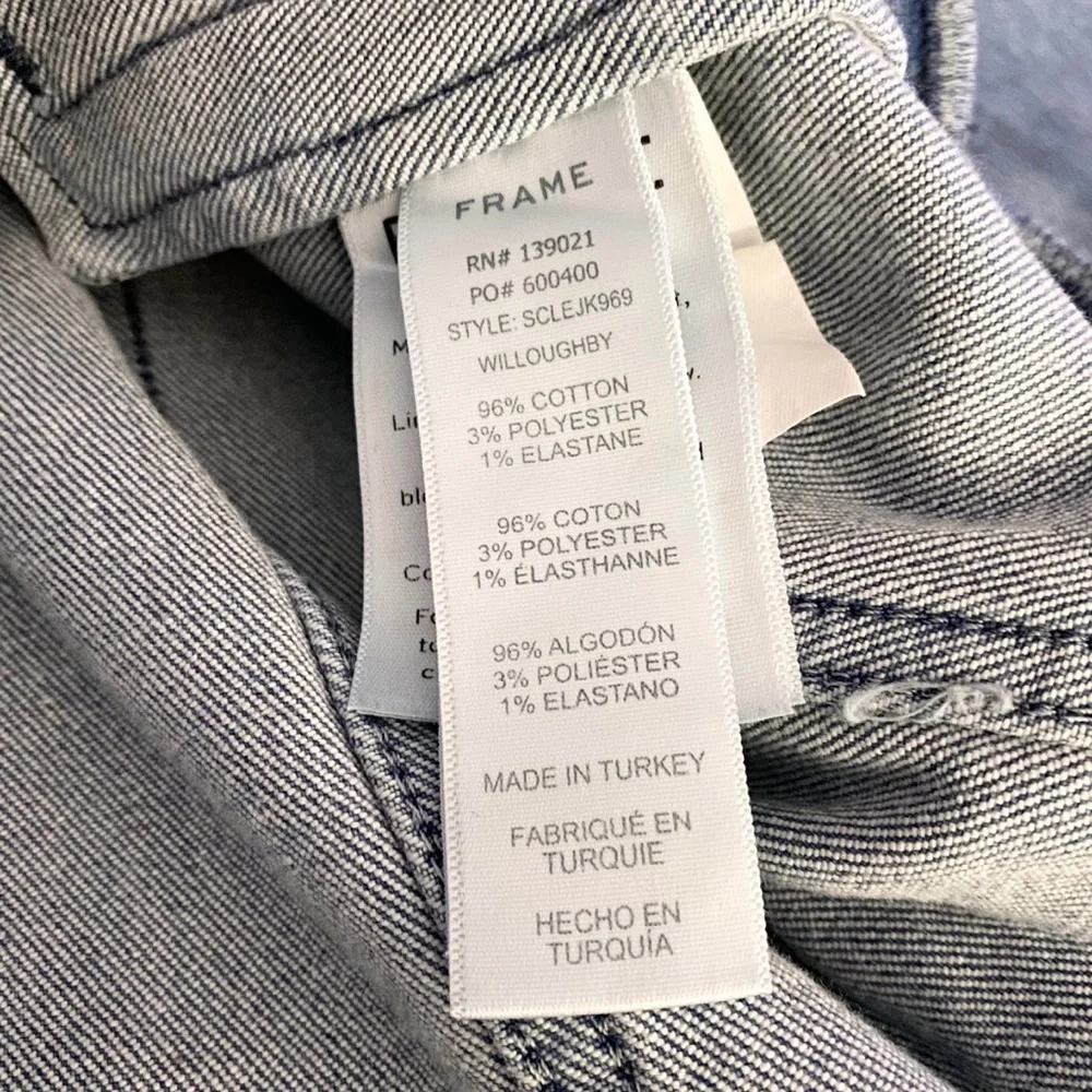 Frame ⌘ Scalloped Edge Cropped Willoughsby Denim Jeans Jacket ⌘ Light Blue ⌘ S - Picture 15 of 17